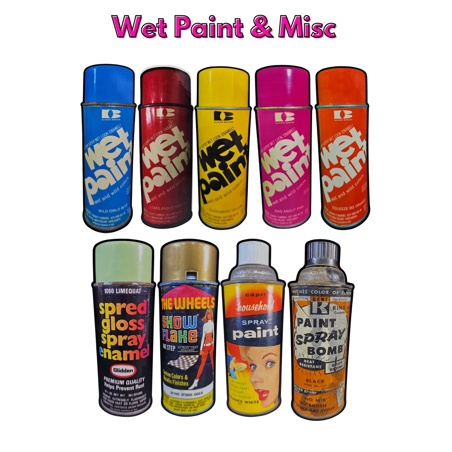 7" Spray Paint Can Stickers, Vintage Cans Graffiti Art, Street Art