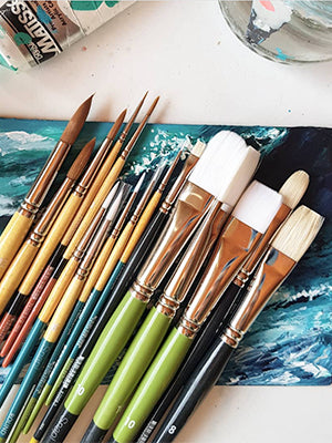 Princeton Snap! Brushes White Taklon Long Handle
