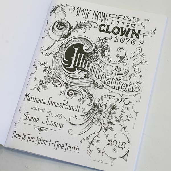 Smile now, cry letter handstyle book by clown