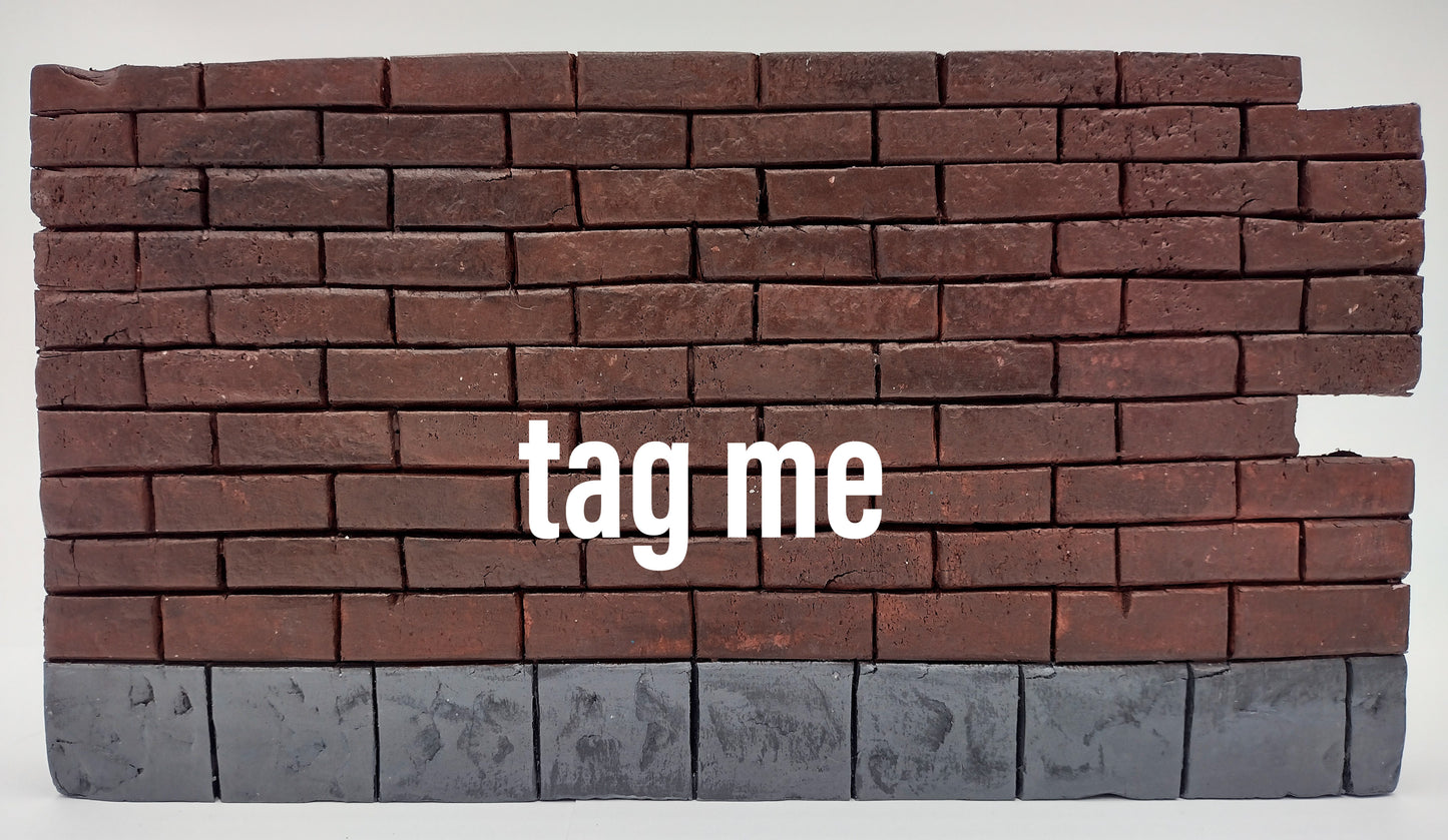 Street Canvas - Brick Wall Graffiti Art Jagged Lined Edge Canvas Board Handmade Creative Hand Style Writing Recycled Styrofoam