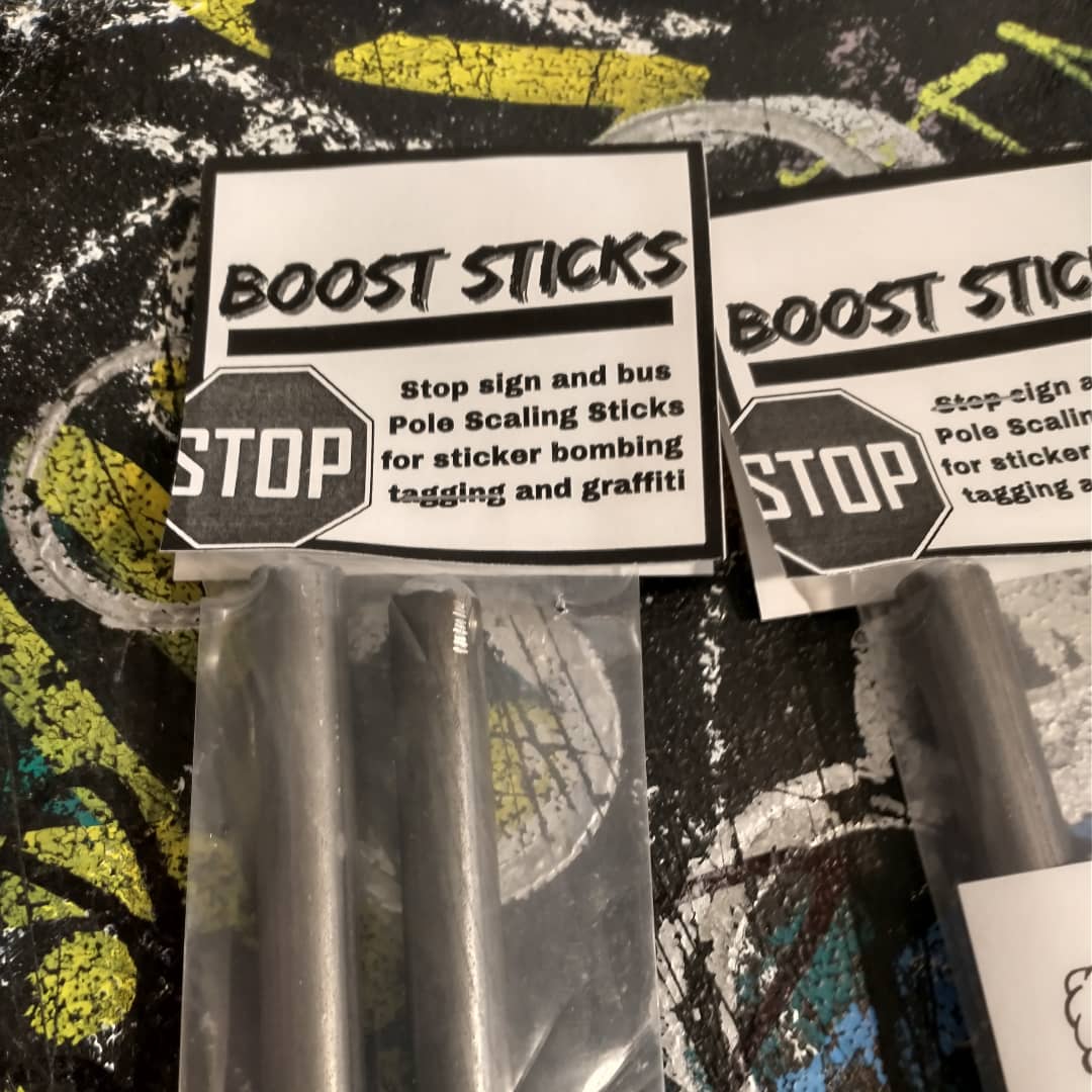 Boost Sticks! For sticker bombing, graffiti and tagging. Get Boosted!
