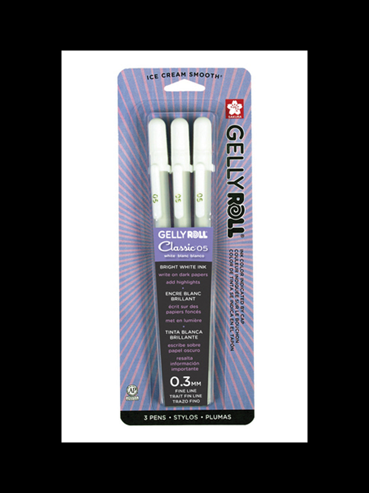 GELLY ROLL White 3pk - FINE