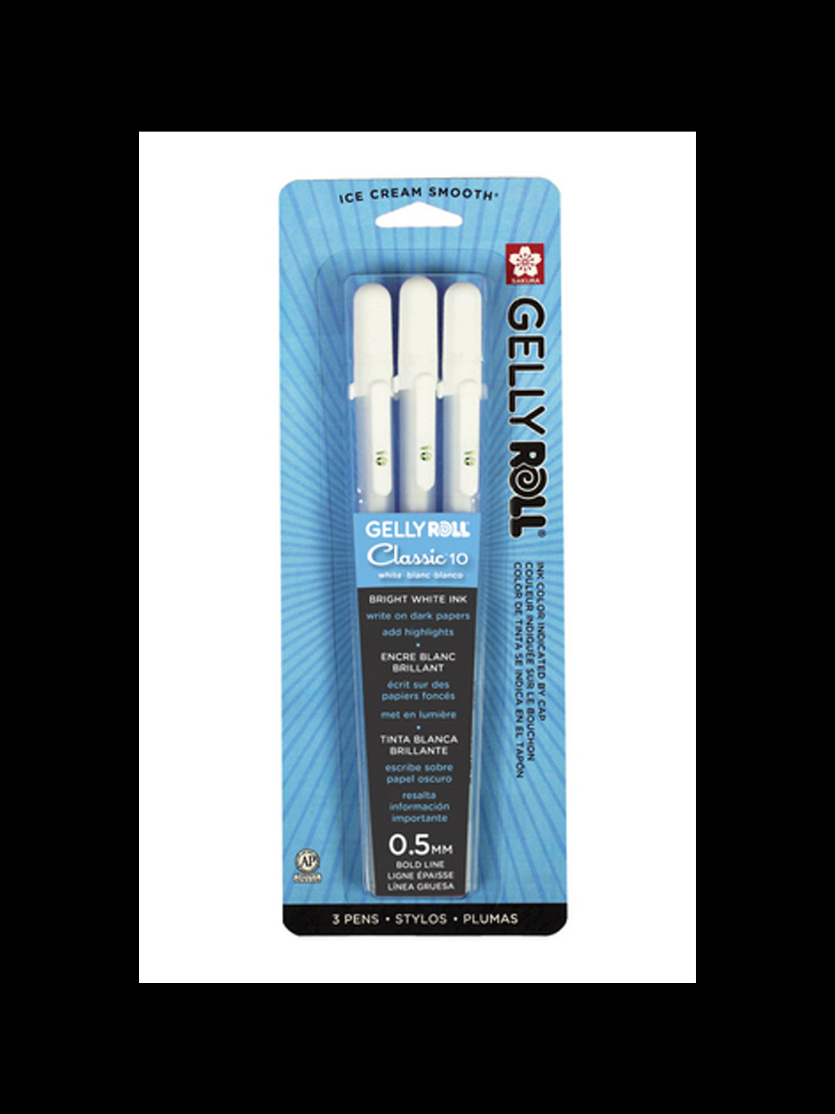 GELLY ROLL White 3pk - BOLD
