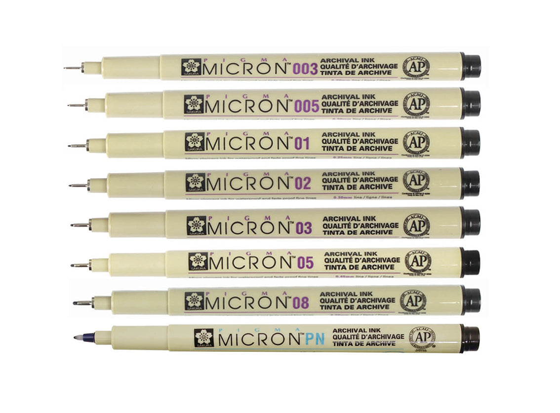 Sakura Micron Pen The most trusted pen for line work, tattoo flash, fine detail and note taking