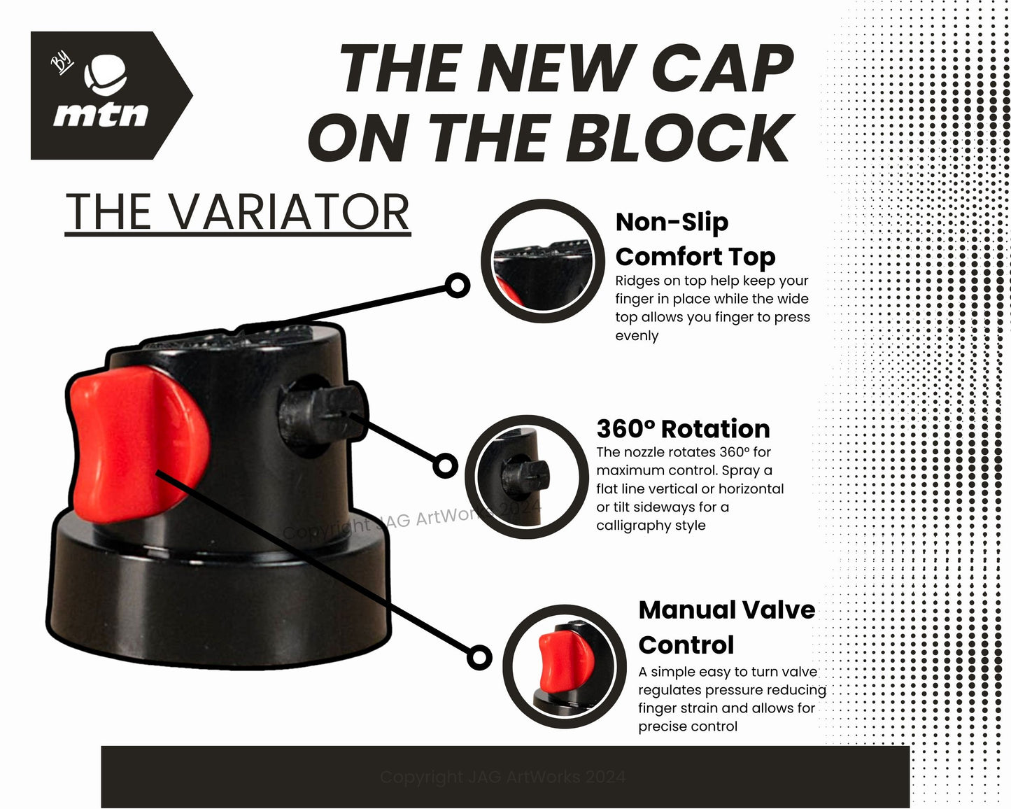 Variator - Variable Pressure 360° Cap