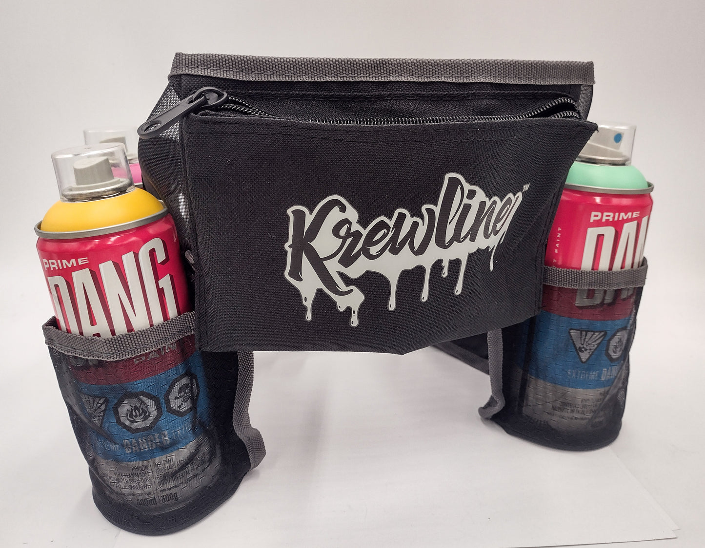 Krewline 4 Can - Can Belt/Holster for spray paint cans with built in can silencers