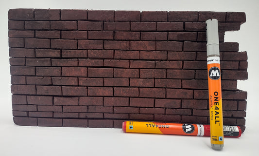 Street Canvas - Brick Wall Graffiti Art Jagged Edge Canvas Board Handmade Creative Hand Style Writing Recycled Styrofoam