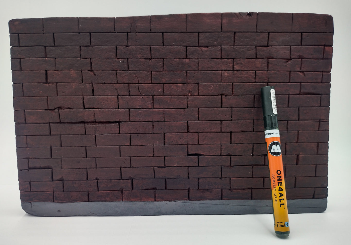 Street Canvas - Brick Wall Graffiti Art Lined Edge Canvas Board Handmade Creative Hand Style Writing Recycled Styrofoam